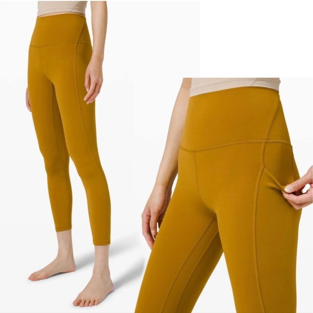 NWT LULULEMON Align HR Pant 25" w pockets Size 10 Color Gold Spice